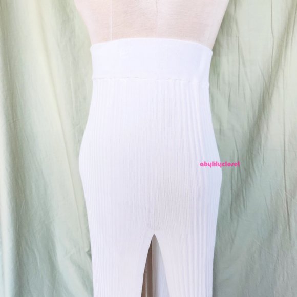 Aritzia Wilfred Knit Slit Skirt White XS - Picture 9 of 12